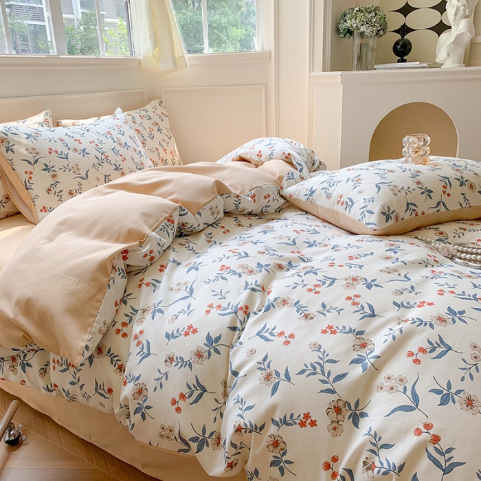 91家纺网 家纺一手货源 找家纺 澳萝拉 2023新款磨毛四件套-花卉系列 心意