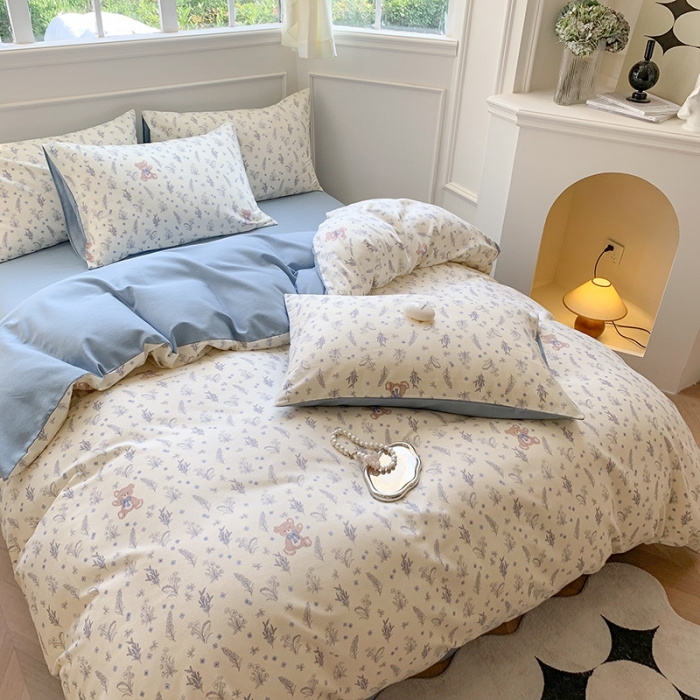 91家纺网 家纺一手货源 找家纺 澳萝拉 2023新款磨毛四件套-花卉系列 薰衣草