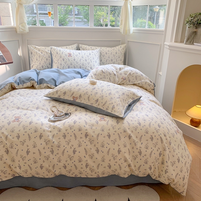 91家纺网 家纺一手货源 找家纺 澳萝拉 2023新款磨毛四件套-花卉系列 薰衣草