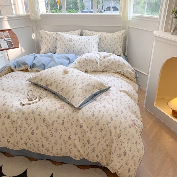 91家纺网 家纺一手货源 找家纺 澳萝拉 2023新款磨毛四件套-花卉系列 薰衣草