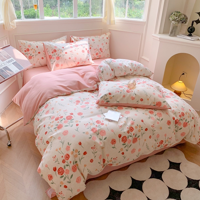 91家纺网 家纺一手货源 找家纺 澳萝拉 2023新款磨毛四件套-花卉系列 缨姿