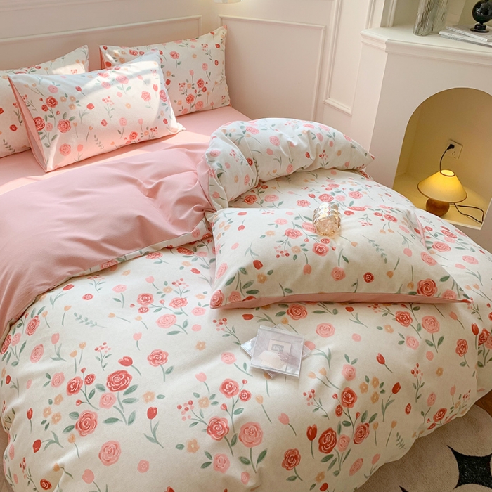 91家纺网 家纺一手货源 找家纺 澳萝拉 2023新款磨毛四件套-花卉系列 缨姿