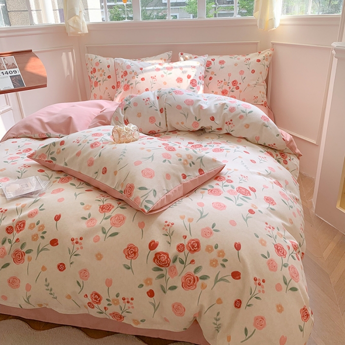 91家纺网 家纺一手货源 找家纺 澳萝拉 2023新款磨毛四件套-花卉系列 缨姿