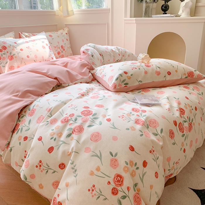 91家纺网 家纺一手货源 找家纺 澳萝拉 2023新款磨毛四件套-花卉系列 缨姿