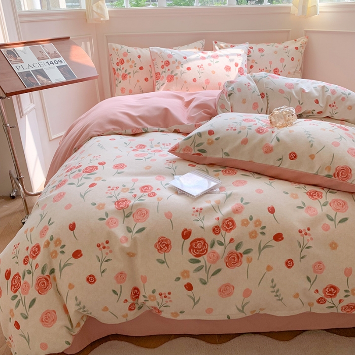 91家纺网 家纺一手货源 找家纺 澳萝拉 2023新款磨毛四件套-花卉系列 缨姿