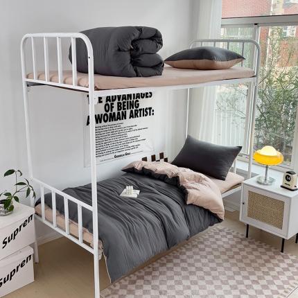 91家纺网 家纺一手货源 找家纺 （总）水墨江南 2023新款超柔水洗棉褶皱款学生床三件套