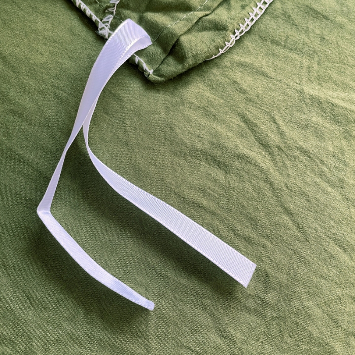 91家纺网 家纺一手货源 找家纺 水墨江南 2023新款超柔水洗棉褶皱款学生床三件套 橄榄色