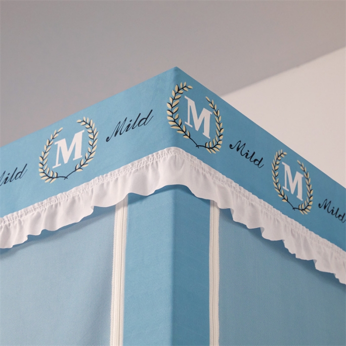 91家纺网 家纺一手货源 找家纺 初心 2025新款床帘款学生宿舍蚊帐 天空蓝