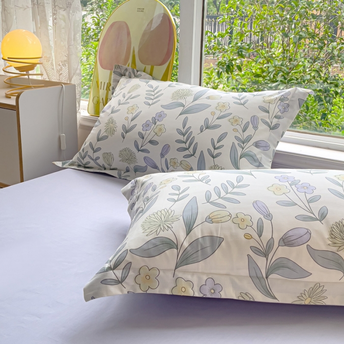 91家纺网 家纺一手货源 找家纺 金鑫汇 2023新款喷气全棉枕套一对 诗情画意