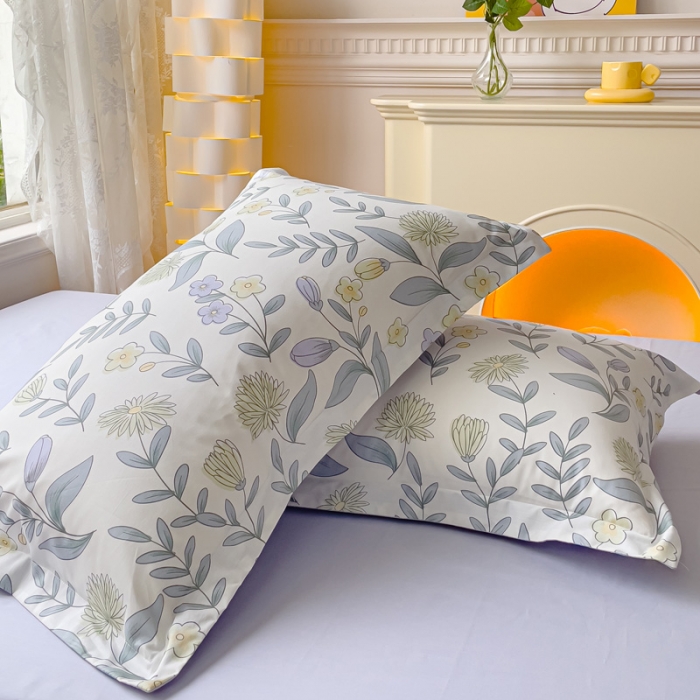 91家纺网 家纺一手货源 找家纺 金鑫汇 2023新款喷气全棉枕套一对 诗情画意