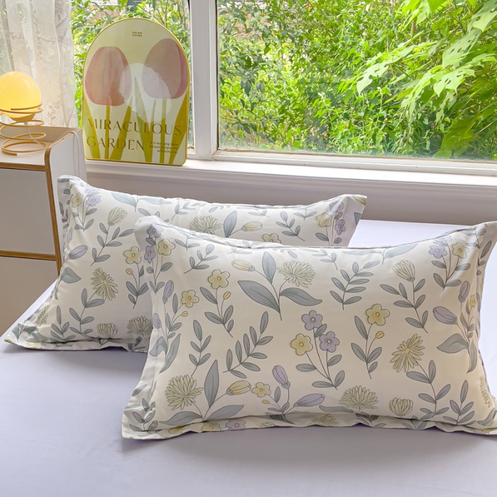 91家纺网 家纺一手货源 找家纺 金鑫汇 2023新款喷气全棉枕套一对 诗情画意