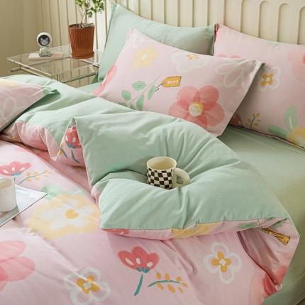 91家纺网 家纺一手货源 找家纺 （总）卡巴伦家纺 2023新款磨毛小清新印花系列四件套