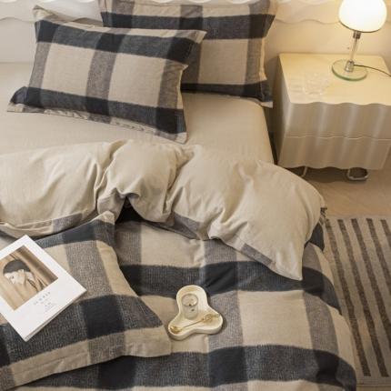 91家纺网 家纺一手货源 找家纺 （总）卡巴伦家纺 2023新款磨毛北欧风印花系列四件套