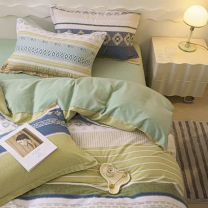 91家纺网 家纺一手货源 找家纺 （总）卡巴伦家纺 2023新款磨毛北欧风印花系列四件套