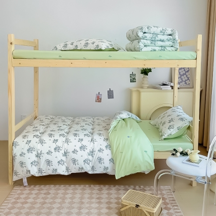 91家纺网 家纺一手货源 找家纺 （总）全棉印花款大学生单人上下铺宿舍床三件套多件套