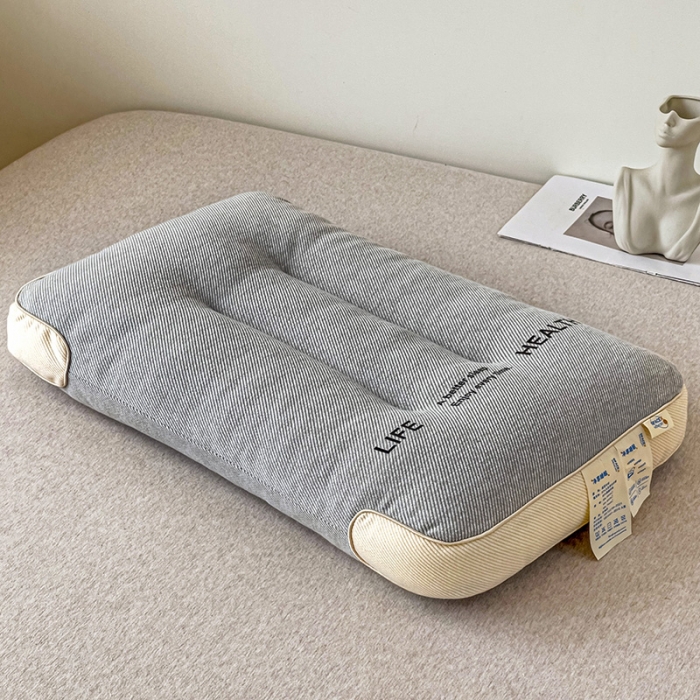 91家纺网 家纺一手货源 找家纺 爱尚家枕芯 2023新款日式针织呵护护颈定型枕 灰色