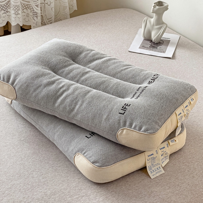 91家纺网 家纺一手货源 找家纺 爱尚家枕芯 2023新款日式针织呵护护颈定型枕 灰色