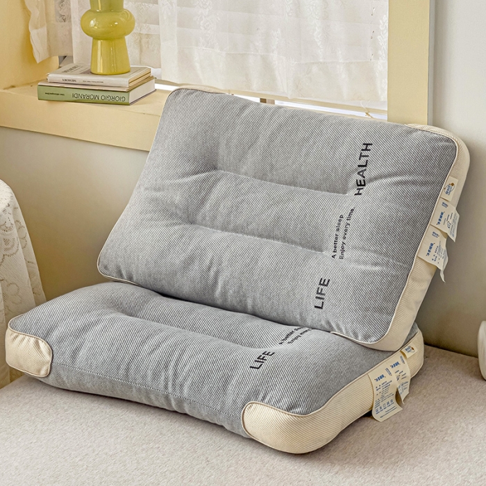 91家纺网 家纺一手货源 找家纺 爱尚家枕芯 2023新款日式针织呵护护颈定型枕 灰色