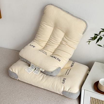 爱尚家枕芯 2023新款日式针织呵护护颈定型枕 米黄