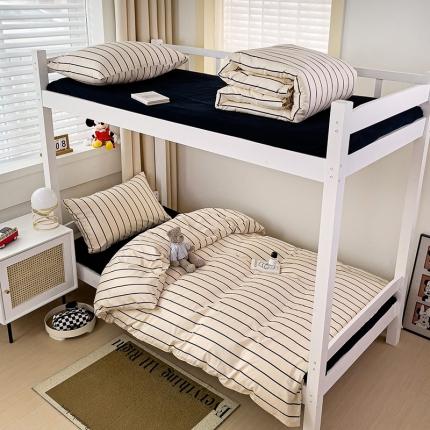 91家纺网 家纺一手货源 找家纺 （总）梦家居 2023新款全棉简约风学生宿舍三件套