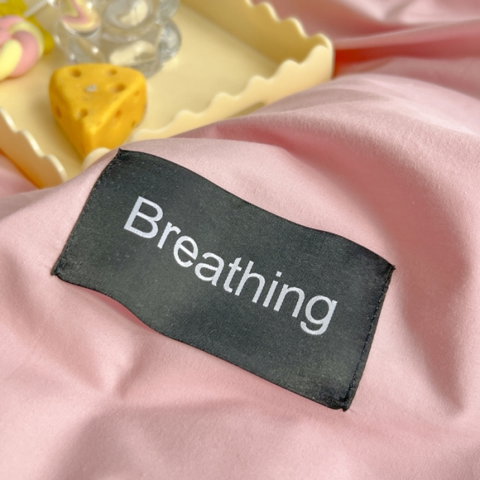 91家纺网 家纺一手货源 找家纺 绵庭家纺 2023新款全棉水洗棉拼色单被套 少女粉+绅士灰