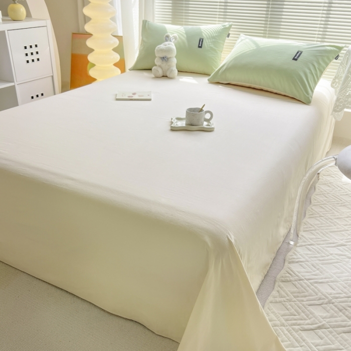 91家纺网 家纺一手货源 找家纺 绵庭家纺 2023新款全棉水洗棉拼色单床单 冰心