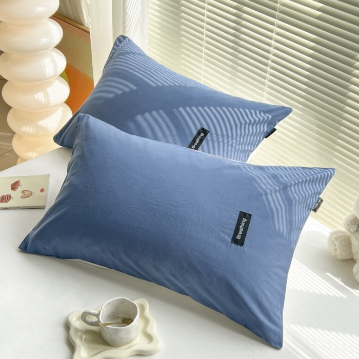 91家纺网 家纺一手货源 找家纺 （总）绵庭家纺 2023新款全棉水洗棉拼色单品枕套