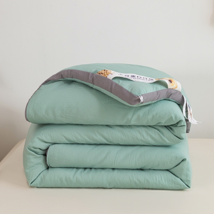 91家纺网 家纺一手货源 找家纺 森林人 2023新款A类水洗棉立体大豆被 立体-薄荷绿