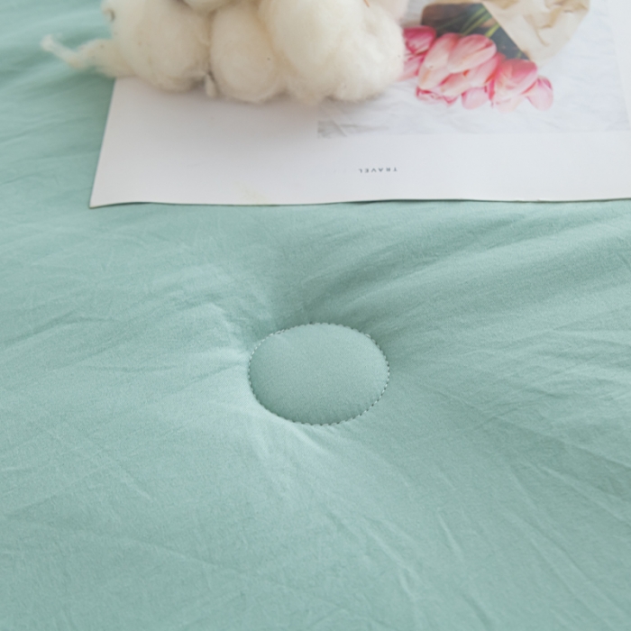 91家纺网 家纺一手货源 找家纺 森林人 2023新款A类水洗棉立体大豆被 立体-薄荷绿