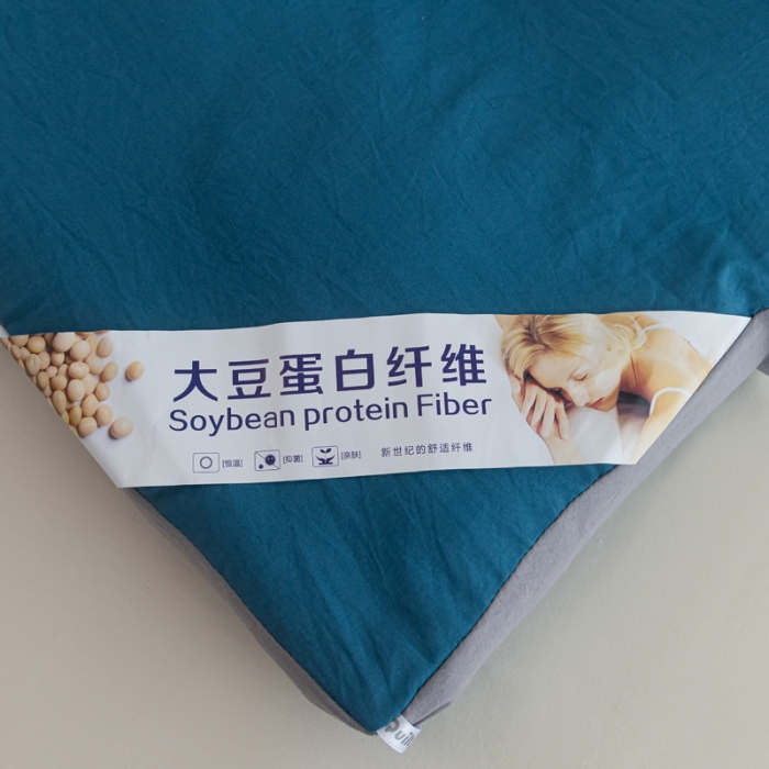 91家纺网 家纺一手货源 找家纺 森林人 2023新款A类水洗棉立体大豆被 立体-宾利蓝