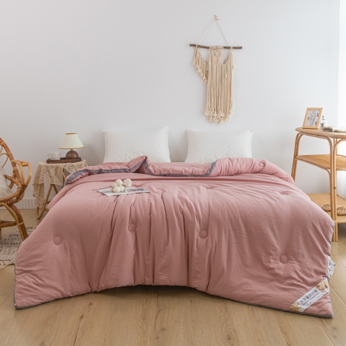 91家纺网 家纺一手货源 找家纺 森林人 2023新款A类水洗棉立体大豆被 立体-豆沙