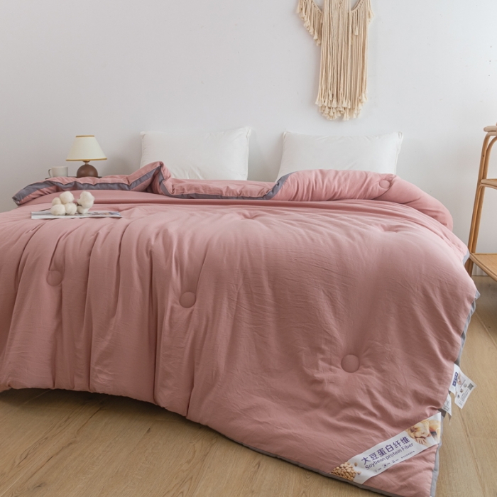 91家纺网 家纺一手货源 找家纺 森林人 2023新款A类水洗棉立体大豆被 立体-豆沙