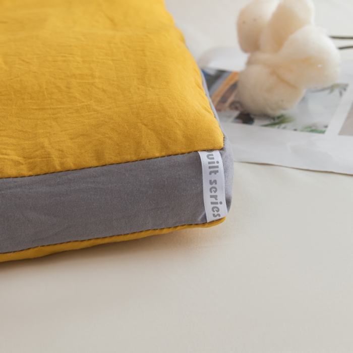 91家纺网 家纺一手货源 找家纺 森林人 2023新款A类水洗棉立体大豆被 立体-柠檬黄