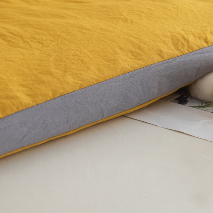 91家纺网 家纺一手货源 找家纺 森林人 2023新款A类水洗棉立体大豆被 立体-柠檬黄