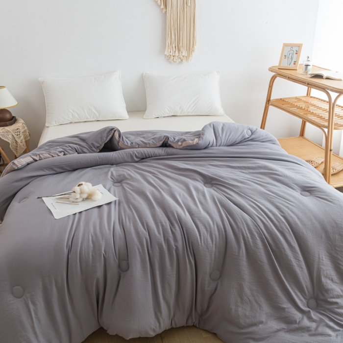 91家纺网 家纺一手货源 找家纺 森林人 2023新款A类水洗棉立体大豆被 立体-绅士灰