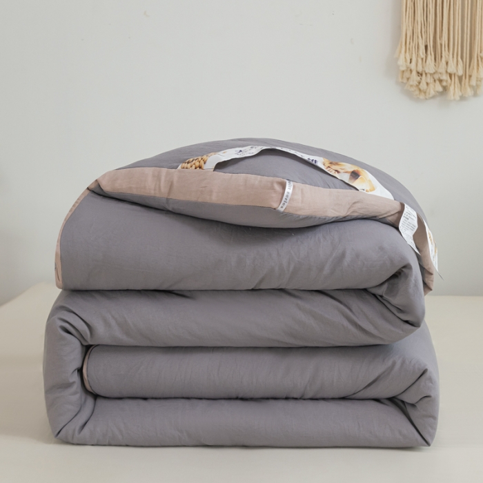 91家纺网 家纺一手货源 找家纺 森林人 2023新款A类水洗棉立体大豆被 立体-绅士灰