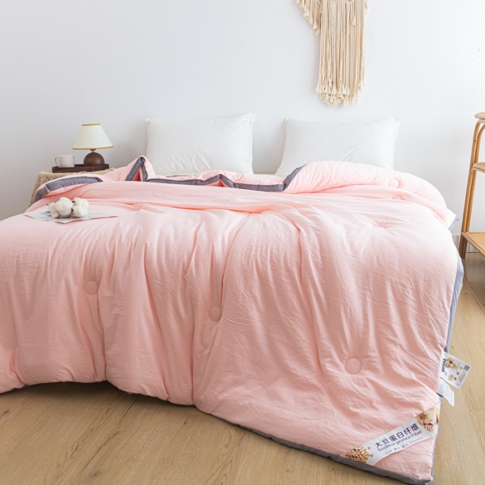 91家纺网 家纺一手货源 找家纺 森林人 2023新款A类水洗棉立体大豆被 立体-优雅玉