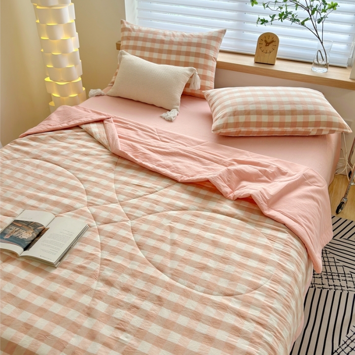 91家纺网 家纺一手货源 找家纺 （总）价格下调三沁2025最新A类大豆纤维全棉色织水洗棉夏被四件套夏凉被空调被子无印良品