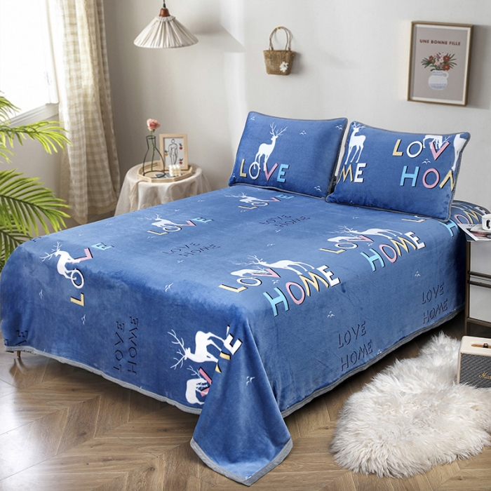 91家纺网 家纺一手货源 找家纺 赋雅 新款300克双面绒毯子超柔加厚云貂绒法莱绒 爱家