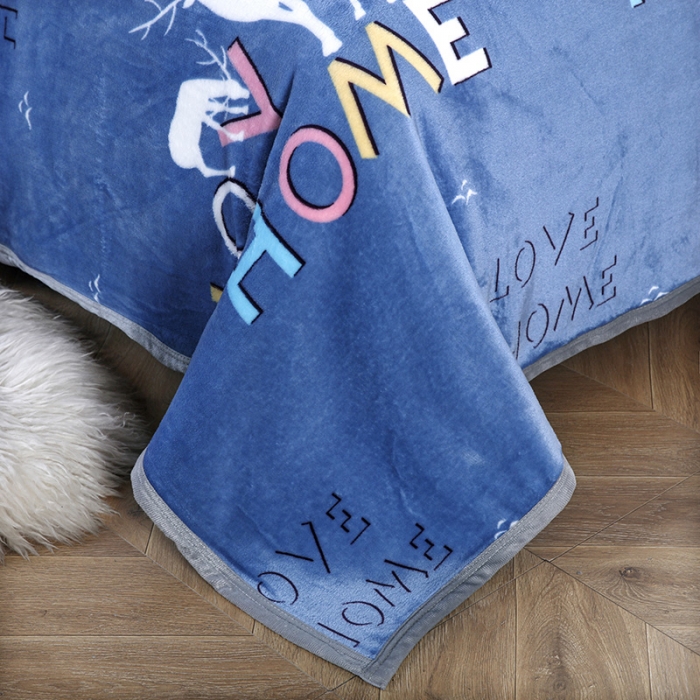 91家纺网 家纺一手货源 找家纺 赋雅 新款300克双面绒毯子超柔加厚云貂绒法莱绒 爱家