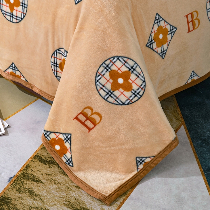 91家纺网 家纺一手货源 找家纺 赋雅 新款300克双面绒毯子超柔加厚云貂绒法莱绒 宝莉格