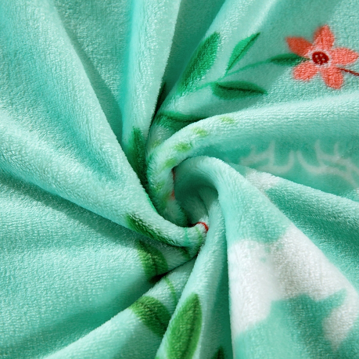 91家纺网 家纺一手货源 找家纺 赋雅 新款300克双面绒毯子超柔加厚云貂绒法莱绒 花环鹿