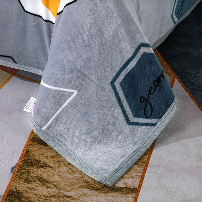 91家纺网 家纺一手货源 找家纺 赋雅 新款300克双面绒毯子超柔加厚云貂绒法莱绒 幻想 灰