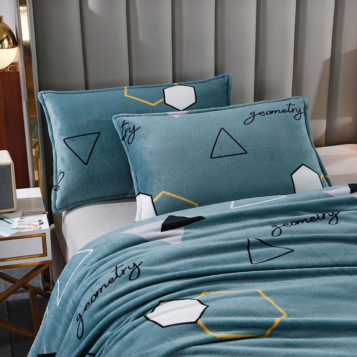 91家纺网 家纺一手货源 找家纺 赋雅 新款300克双面绒毯子超柔加厚云貂绒法莱绒 幻想 绿