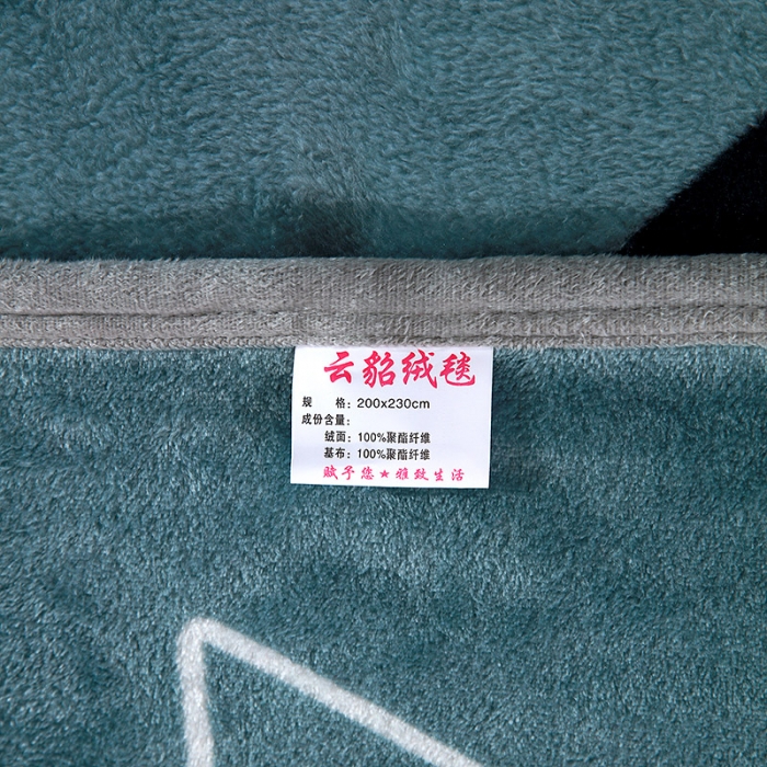 91家纺网 家纺一手货源 找家纺 赋雅 新款300克双面绒毯子超柔加厚云貂绒法莱绒 幻想 绿