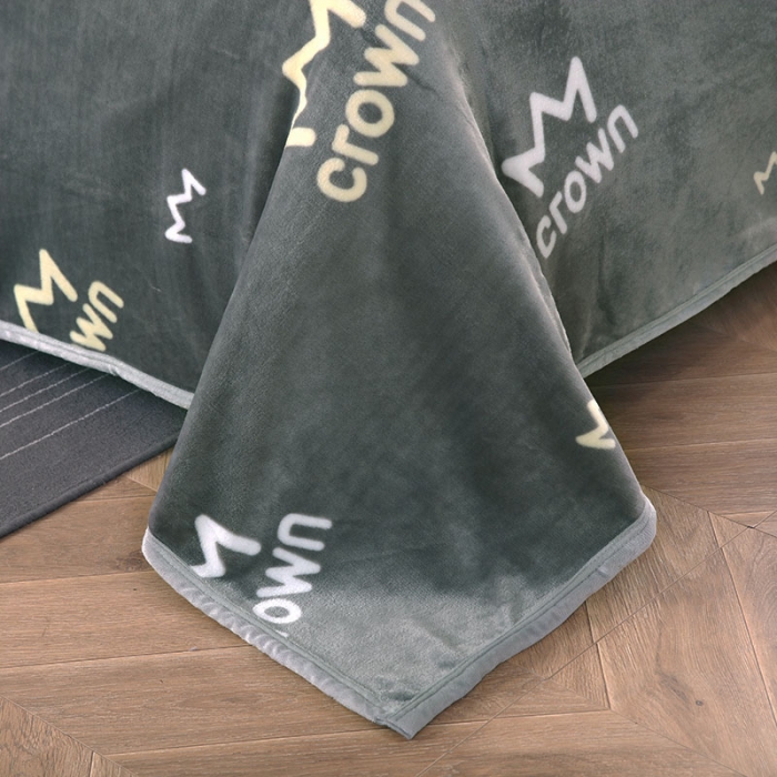 91家纺网 家纺一手货源 找家纺 赋雅 新款300克双面绒毯子超柔加厚云貂绒法莱绒 皇冠