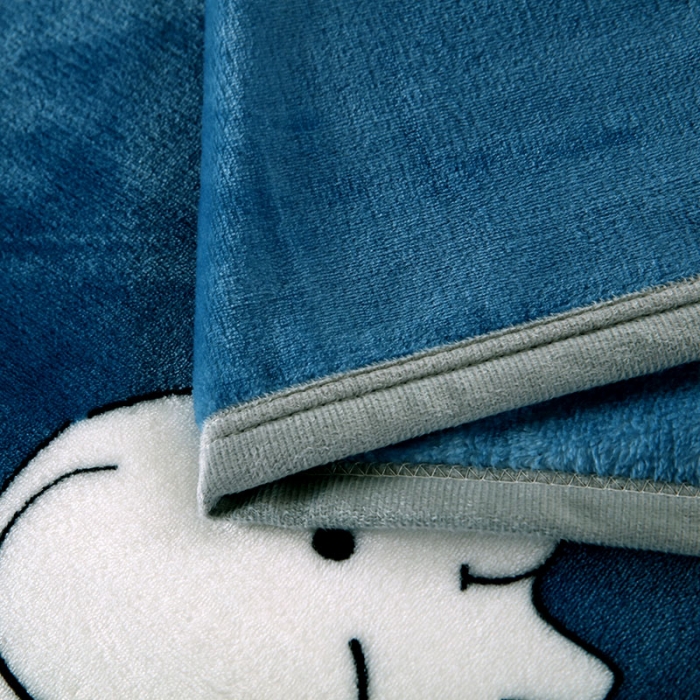 91家纺网 家纺一手货源 找家纺 赋雅 新款300克双面绒毯子超柔加厚云貂绒法莱绒 快乐小象