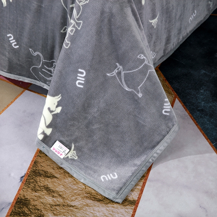 91家纺网 家纺一手货源 找家纺 赋雅 新款300克双面绒毯子超柔加厚云貂绒法莱绒 牛牛