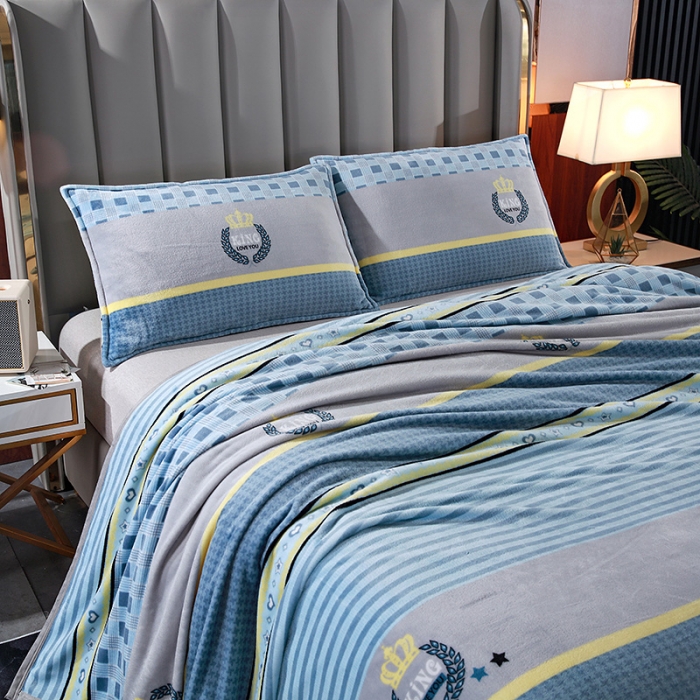 91家纺网 家纺一手货源 找家纺 赋雅 新款300克双面绒毯子超柔加厚云貂绒法莱绒 英伦