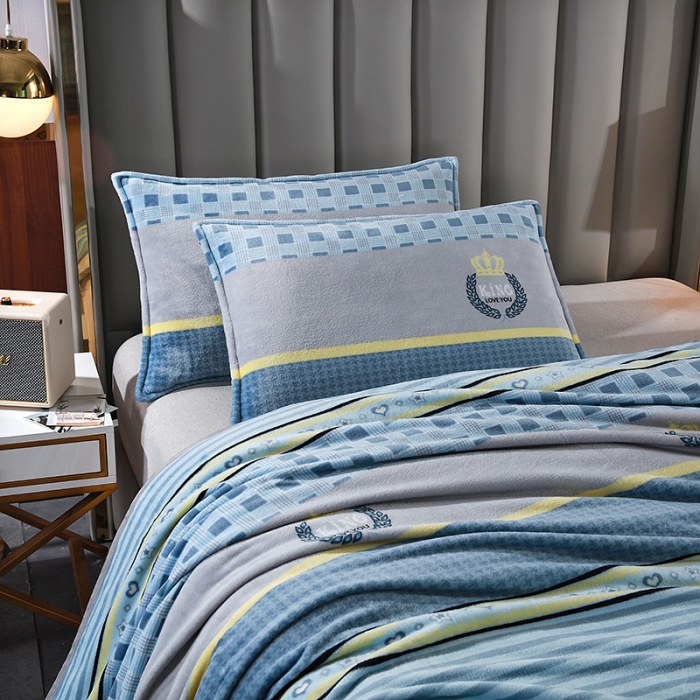 91家纺网 家纺一手货源 找家纺 赋雅 新款300克双面绒毯子超柔加厚云貂绒法莱绒 英伦